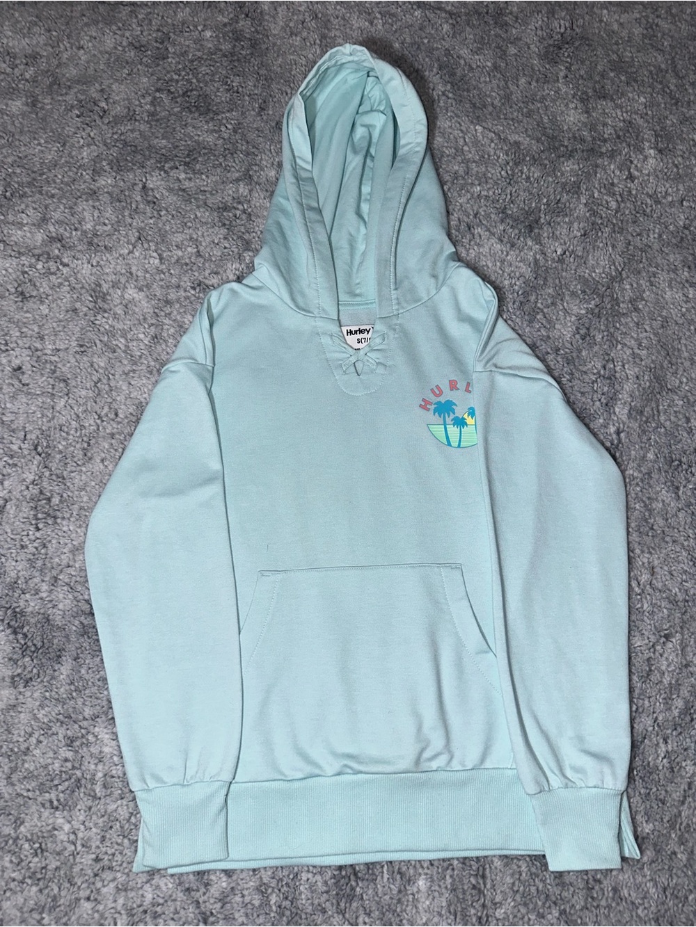 Hurley Light Mint Pullover Hoodie with Small Logo
